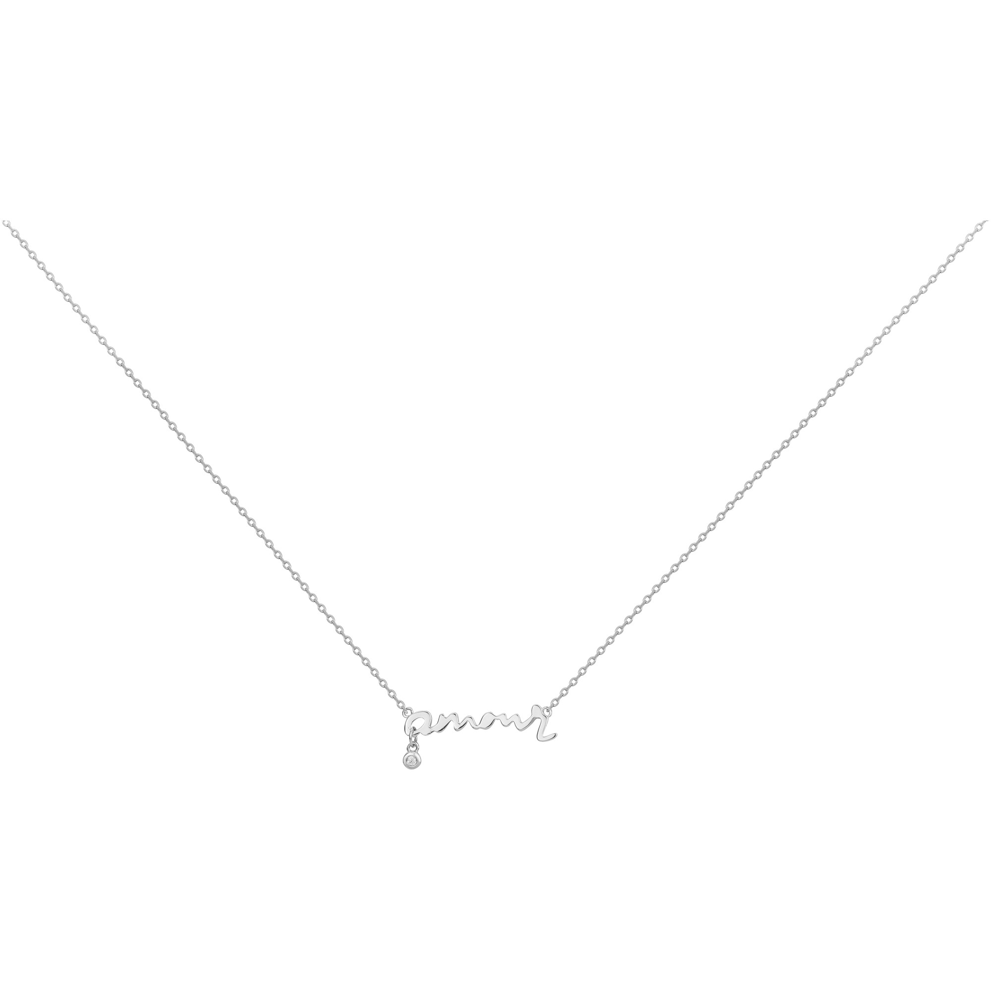 Collier argent 925 millièmes rhodié Femme La Garçonne Diamant