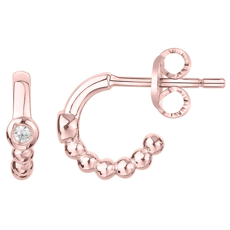Boucles d'oreilles Plaqué Or rose Femme La Garçonne Diamant
