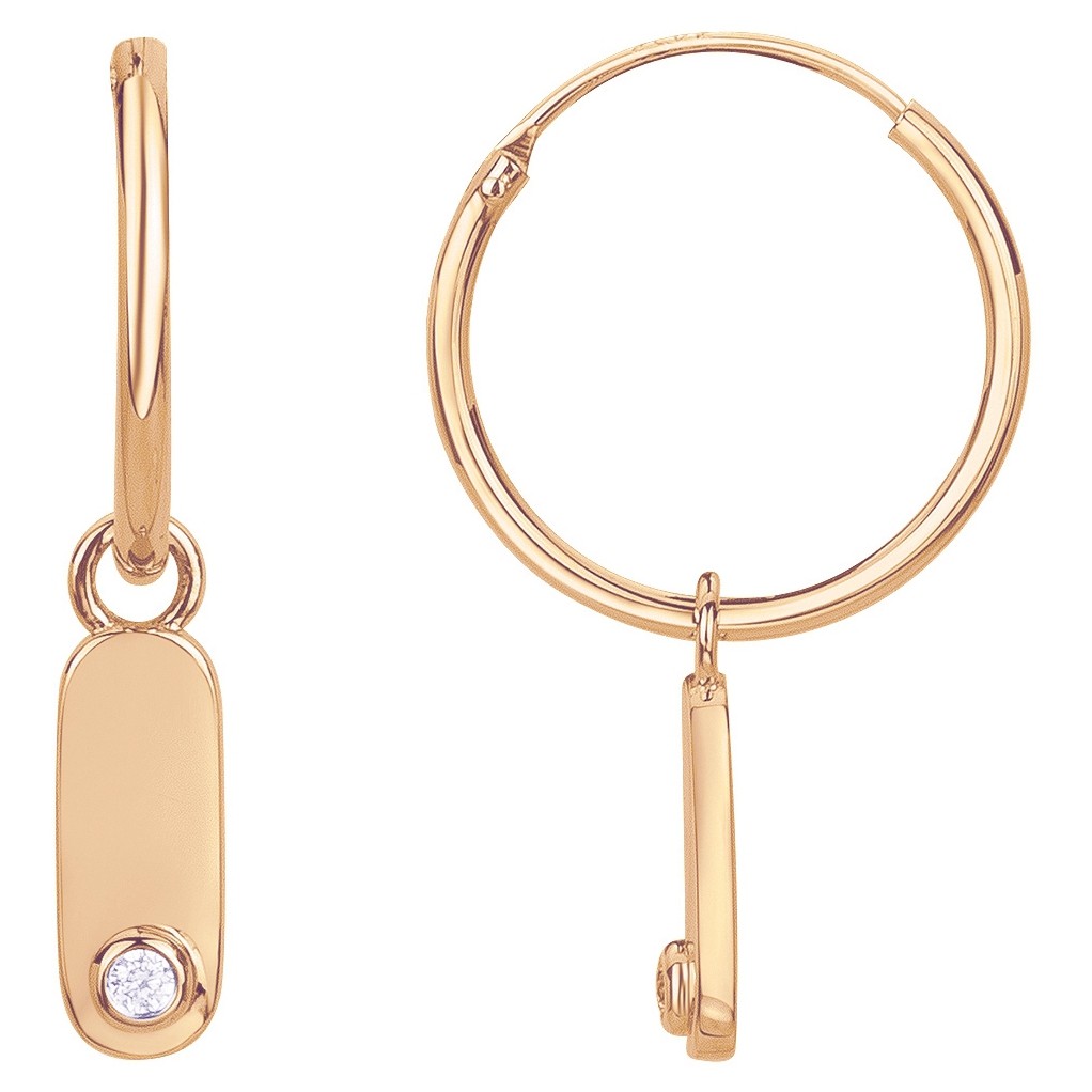 Boucles d'oreilles plaqué or 750 millièmes jaune Femme La Garçonne Diamant