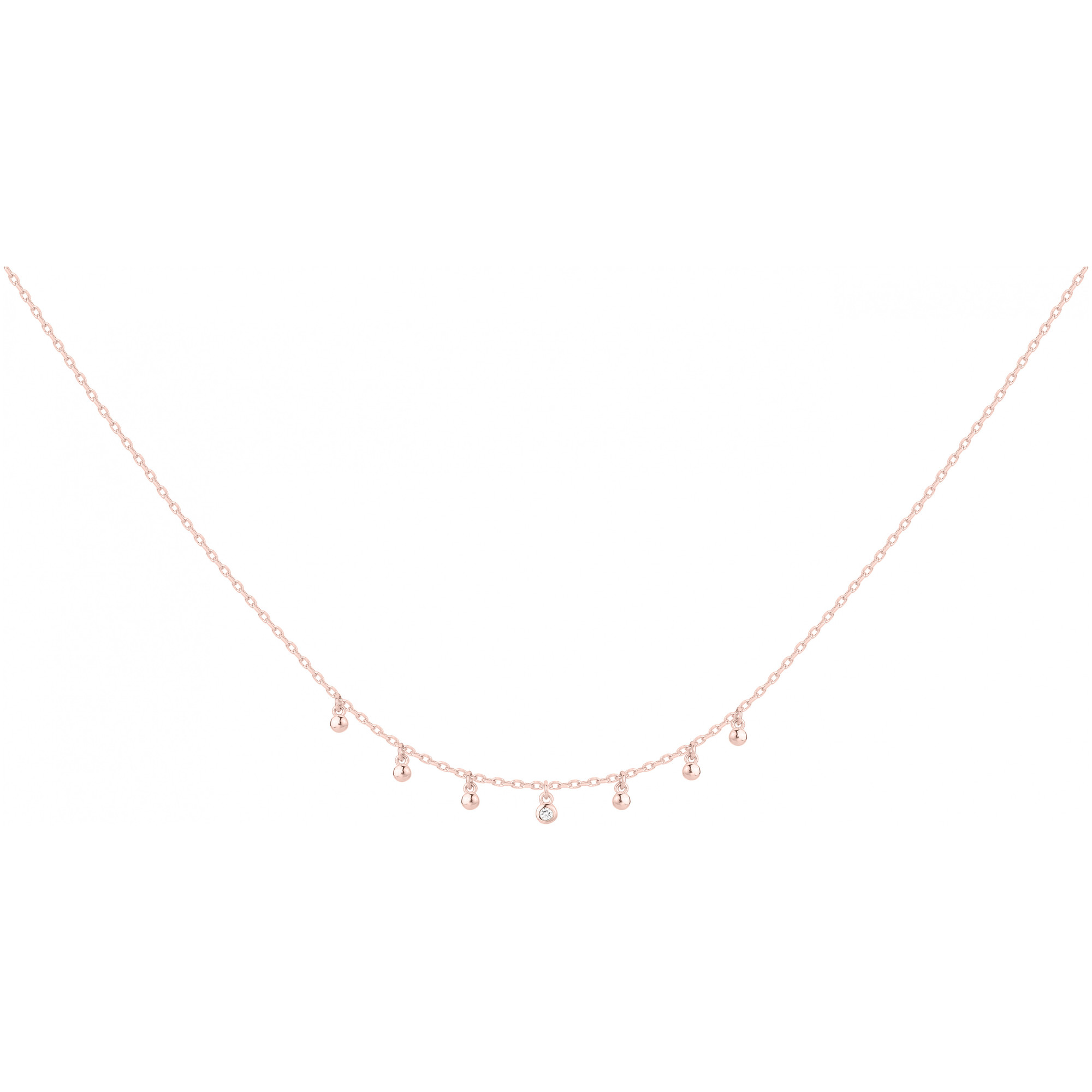 Collier Plaqué Or rose Femme La Garçonne Diamant