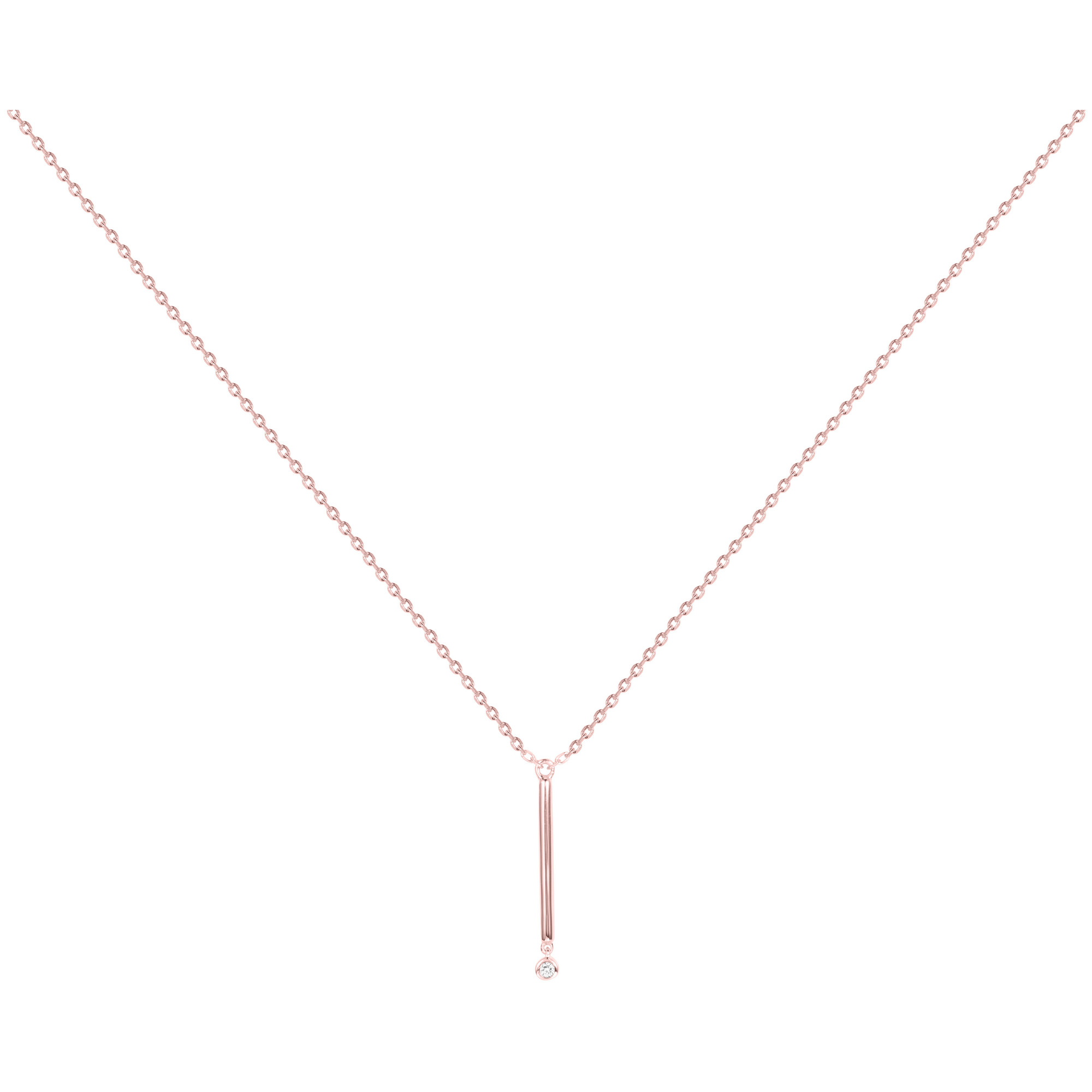 Collier Plaqué Or rose Femme La Garçonne Diamant