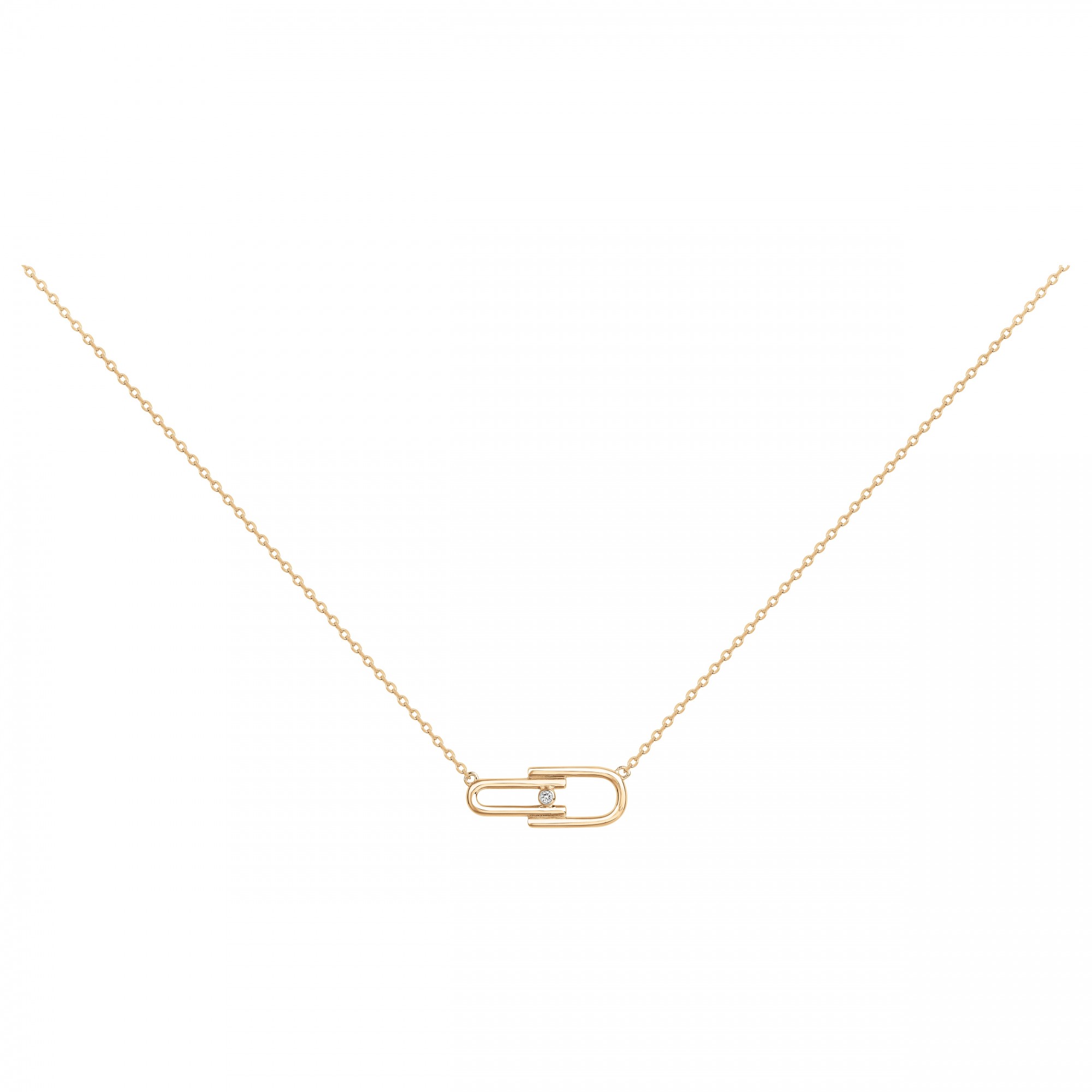 Collier plaqué or 750 millièmes jaune Femme La Garçonne Diamant