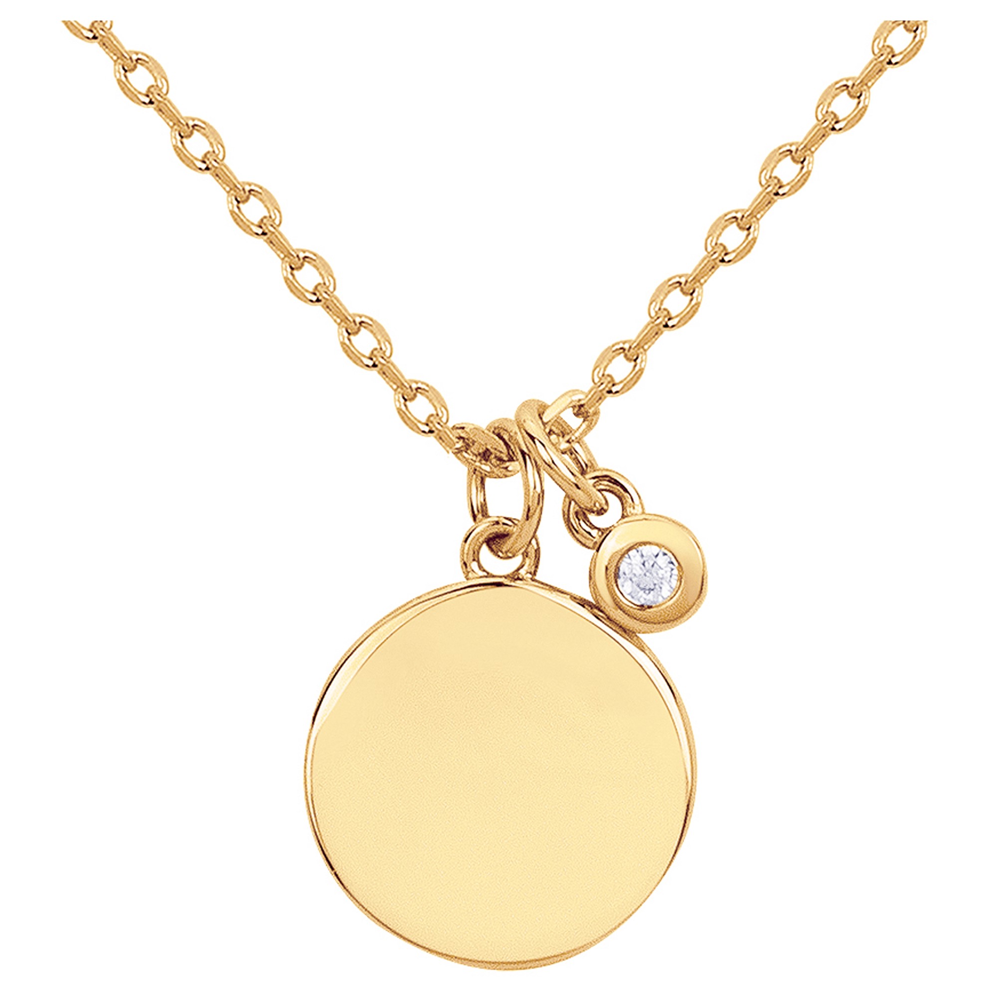 Collier plaqué or 750 millièmes jaune Femme La Garçonne Diamant