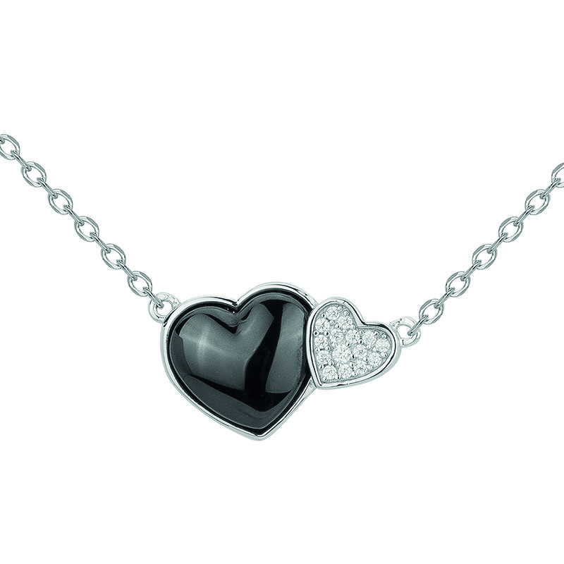 Collier Obsidienne Phebus Femme en Argent