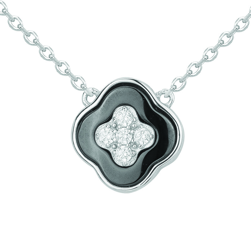 Collier Bleu Nuit Phebus Femme en Argent