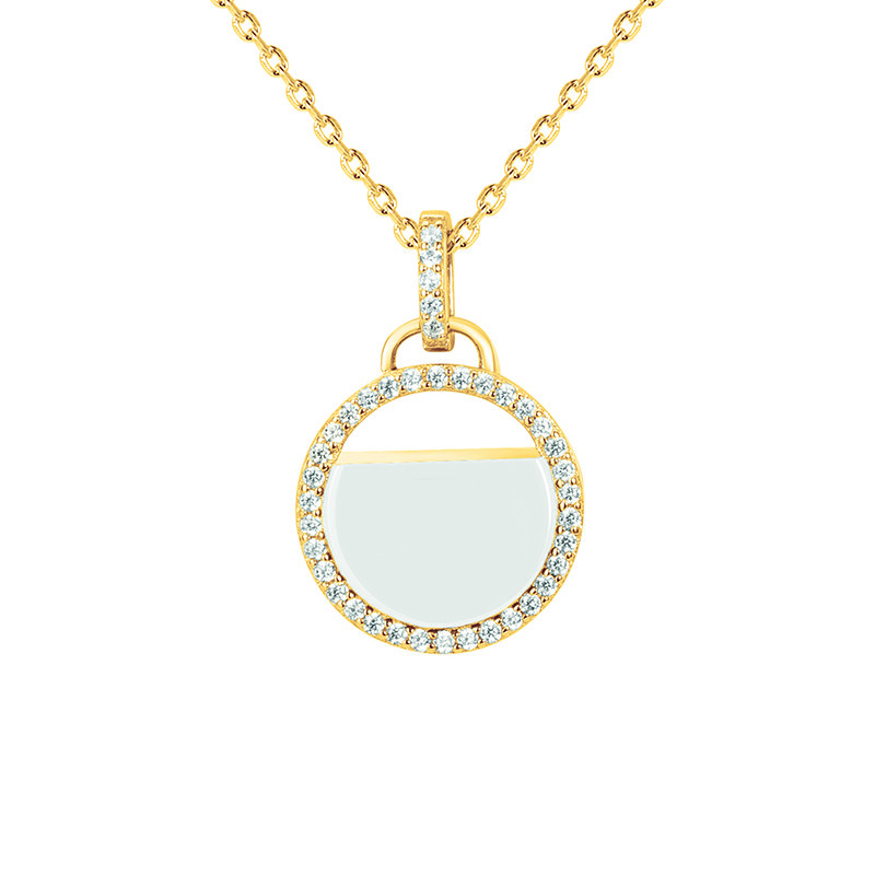 Collier Ovale Phebus Femme en Plaqué Or