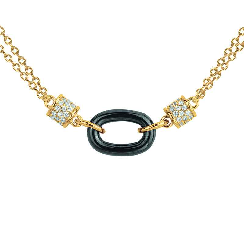 Collier Sphère Phebus Femme en Plaqué Or