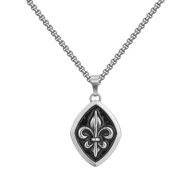 Collier Fleur de lys Phebus Homme en Acier