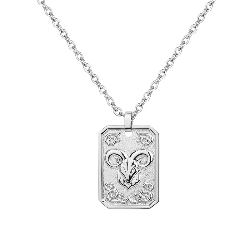 Collier Zodiaque Capricorne Argent Phebus Homme en Acier