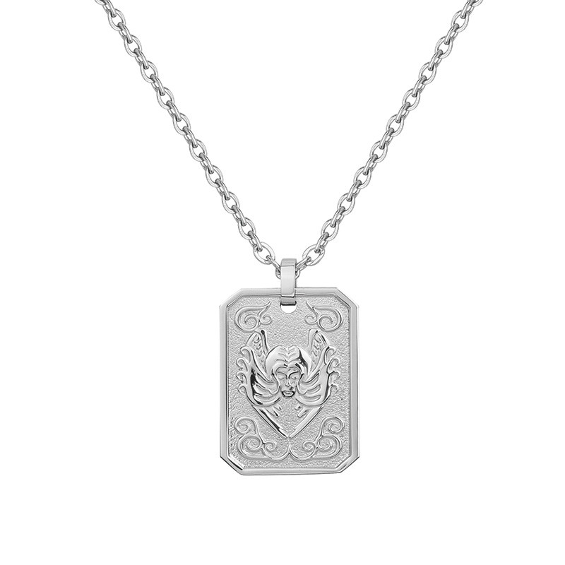 Collier Zodiaque Vierge Argent Phebus Homme en Acier