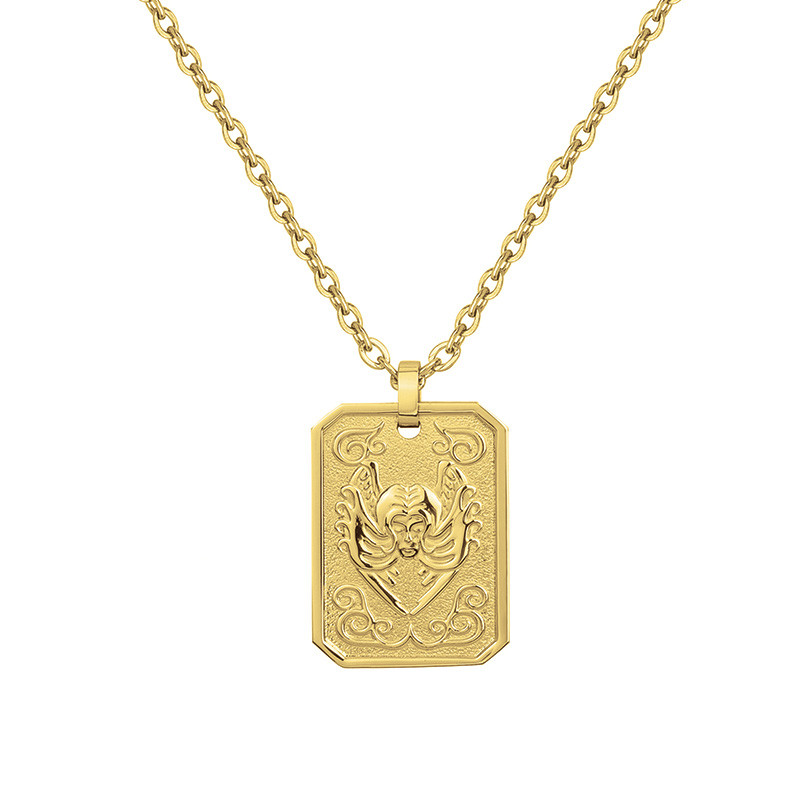 Collier Zodiaque Vierge Doré Phebus Homme en Acier