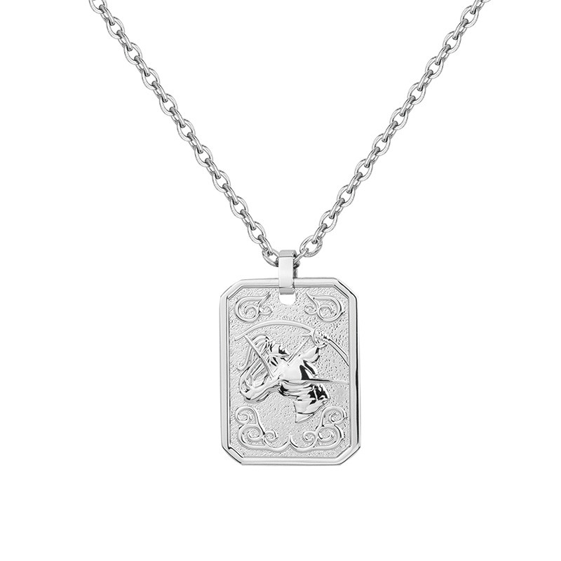Collier Zodiaque Sagittaire Argent Phebus Homme en Acier
