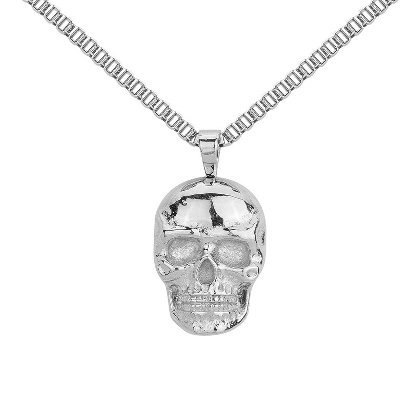 Collier Tête de mort Argent Phebus Homme en Acier