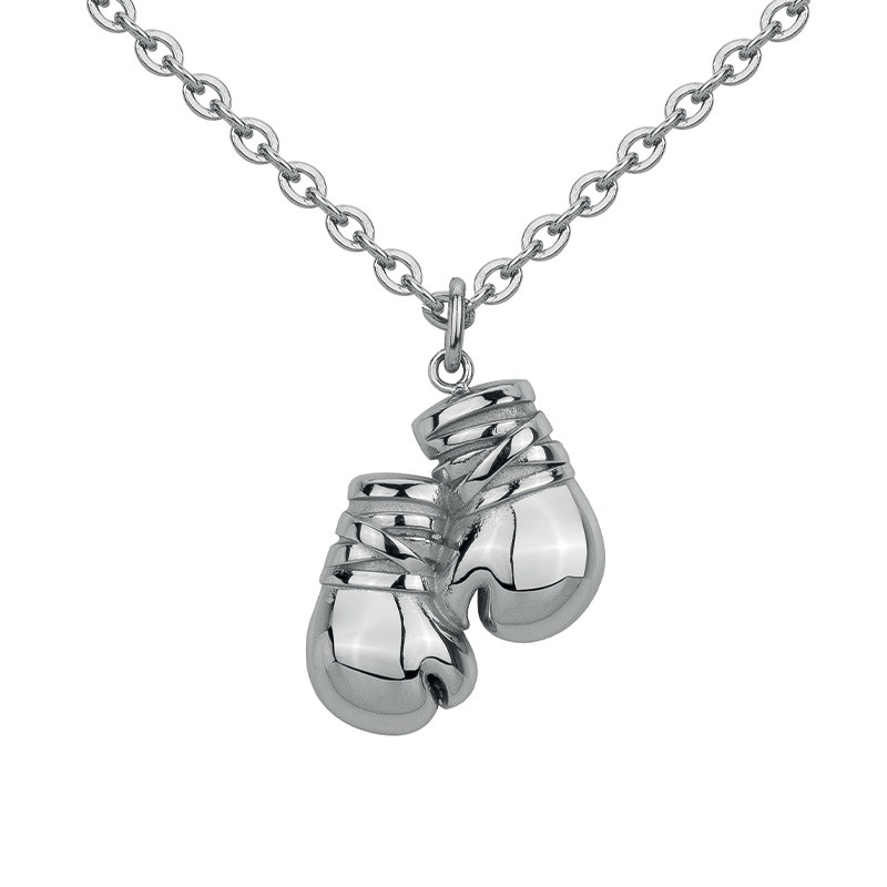 Collier Boxe Argent Phebus Homme en Acier