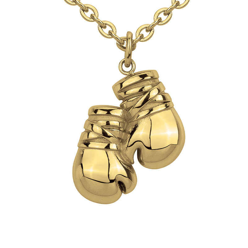 Collier Boxe Doré Phebus Homme en Acier