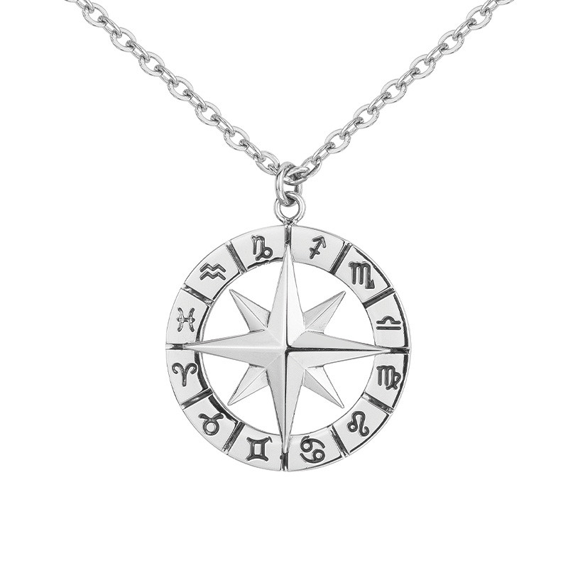 Collier Zodiaque Argent Phebus Homme en Acier