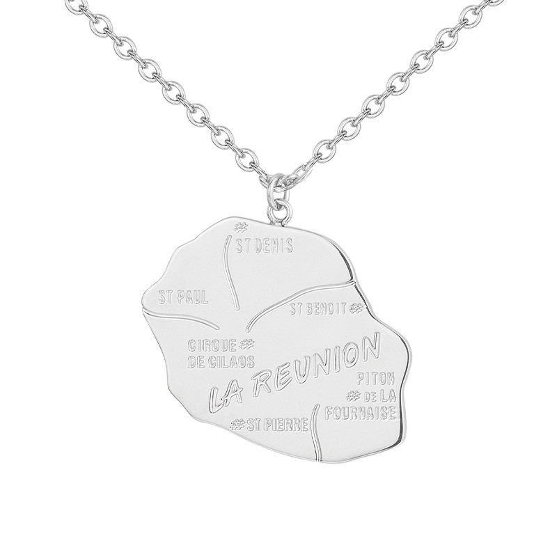 Collier La Réunion Argent Phebus Homme en Acier
