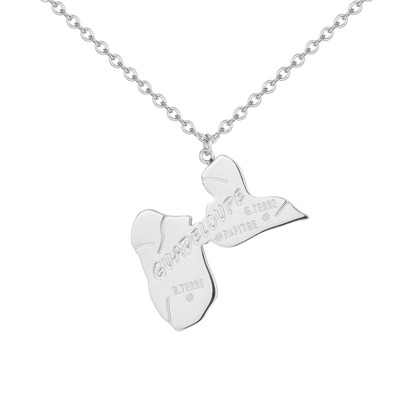 Collier Guadeloupe Argent Phebus Homme en Acier