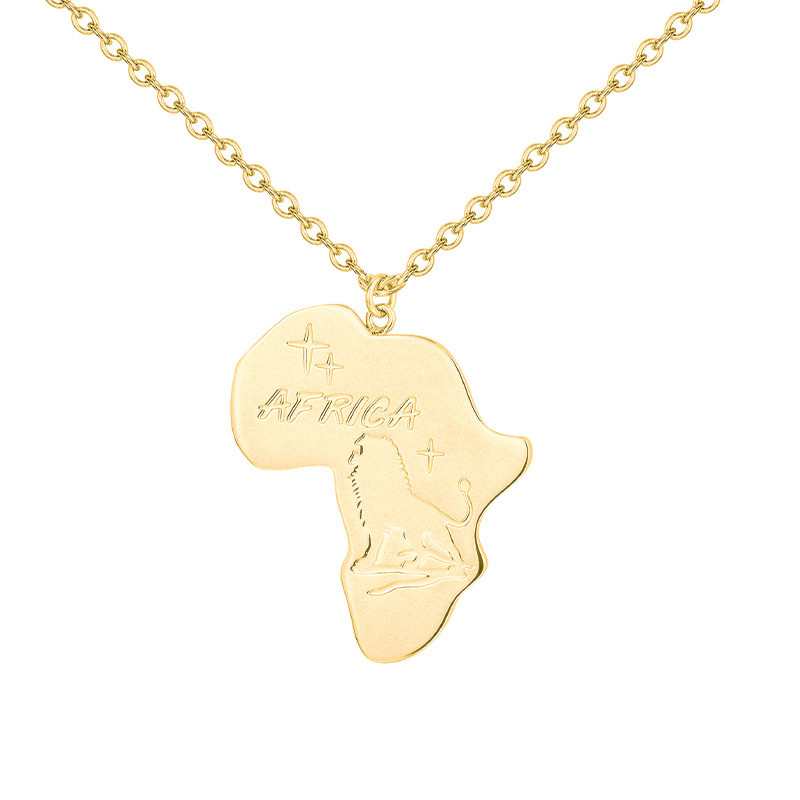 Collier Afrique Doré Phebus Homme en Acier