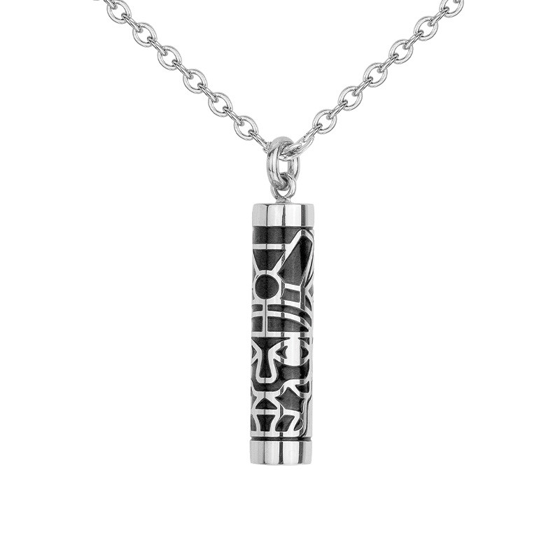 Collier Tiki Noir Phebus Homme en Acier