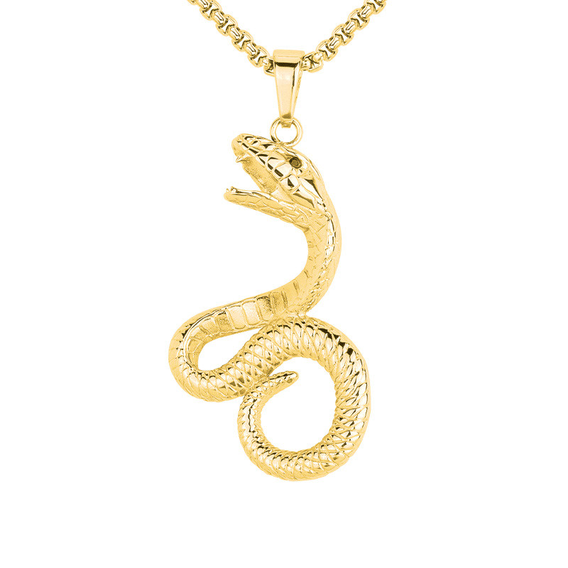 Collier Serpent Doré Phebus Homme en Acier